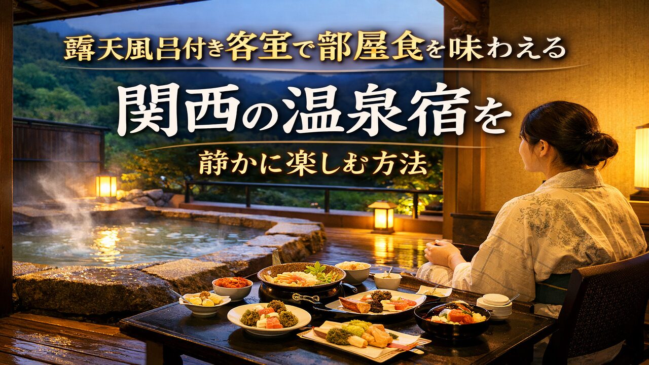 露天風呂付き客室で部屋食を味わえる関西の温泉宿を静かに楽しむ方法