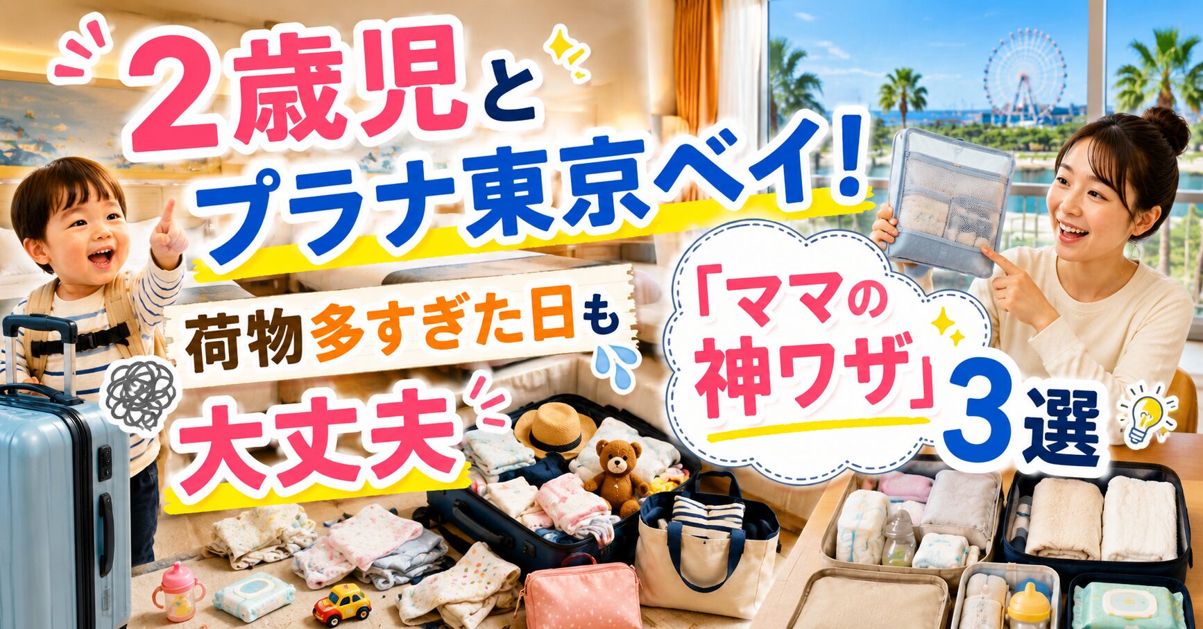 2歳児とプラナ東京ベイ！荷物多すぎた日も大丈夫「ママの神ワザ」3選