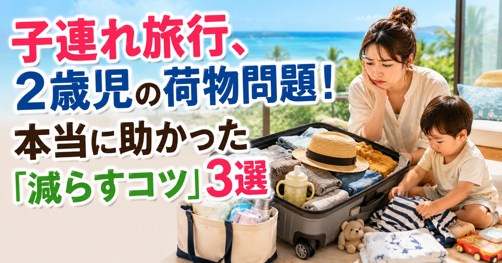 子連れ旅行、2歳児の荷物問題！本当に助かった「減らすコツ」3選