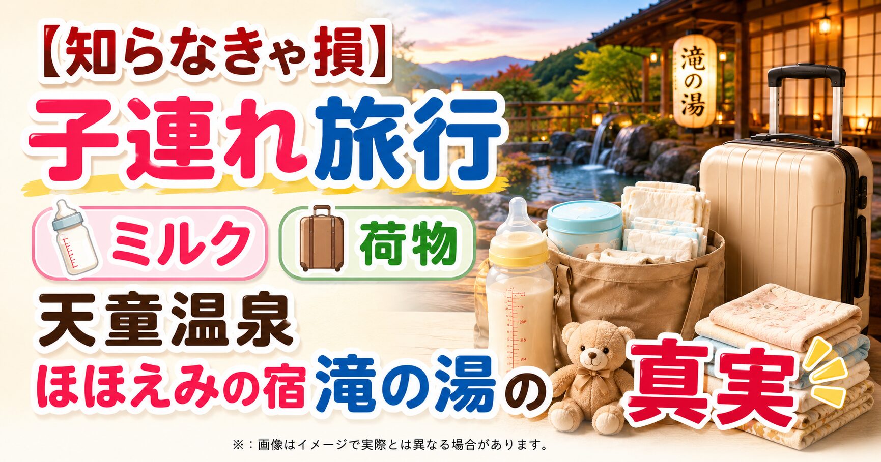 【知らなきゃ損】子連れ旅行 ミルク 荷物 天童温泉 ほほえみの宿 滝の湯の真実