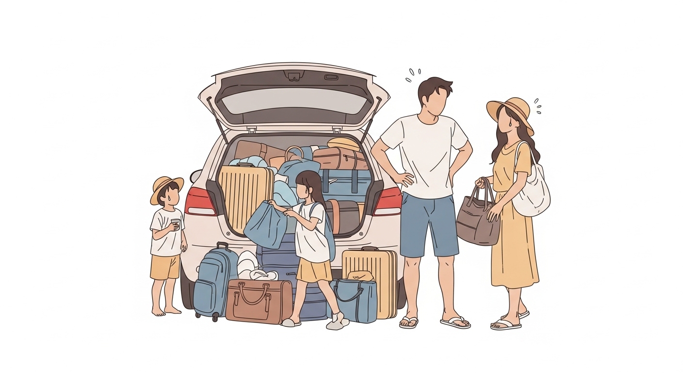 わが家もやらかした！『まさか入らない…』絶望の真夏旅行記