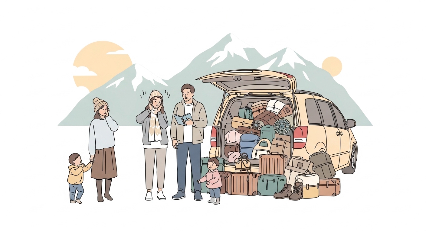 【え、マジかよ…】筑波山ゲルグランピングで『車に荷物が入らない』絶望感