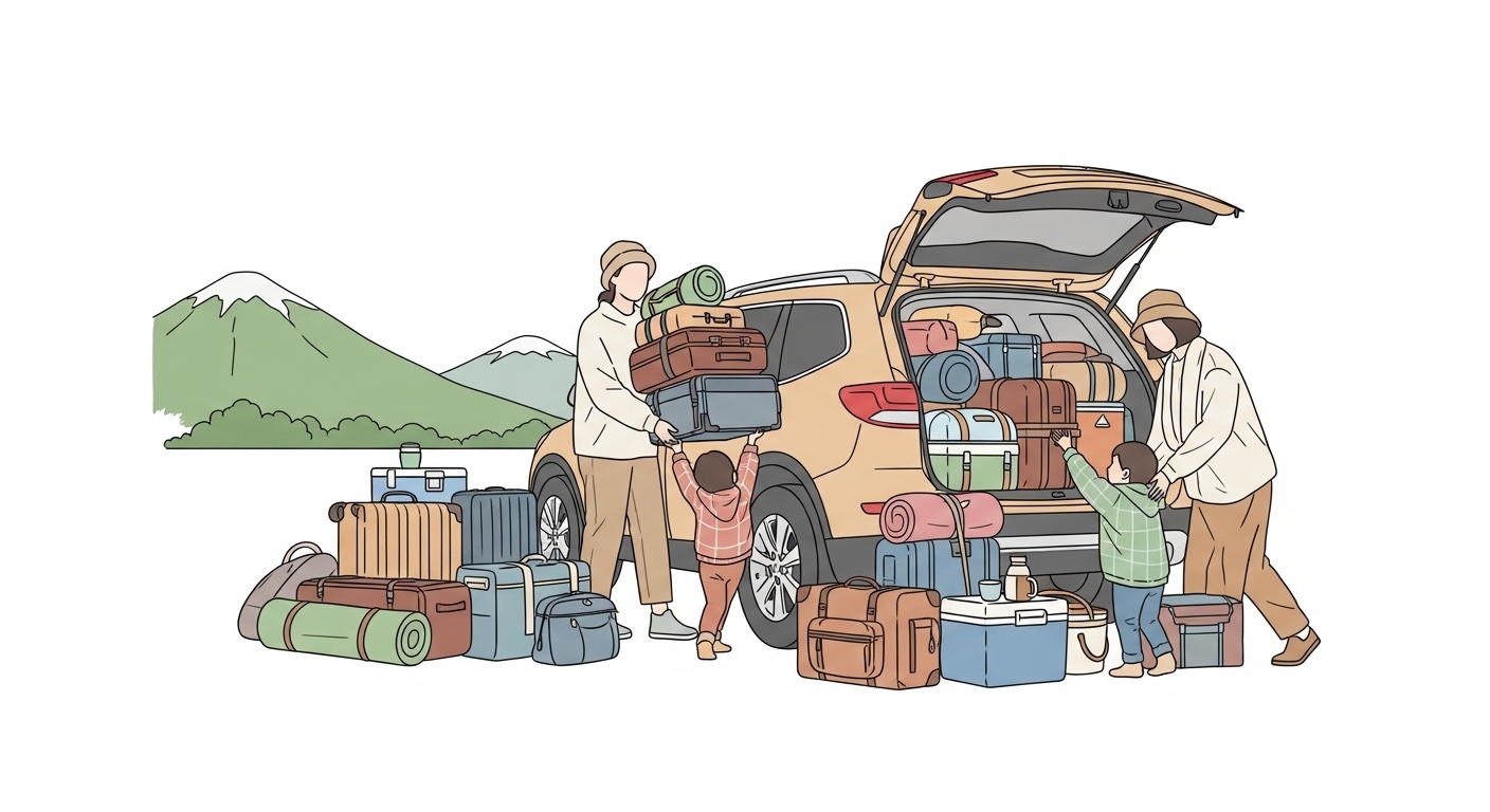 車載パッキングは『立体思考』で攻略！我が家の【最終積み込み術】